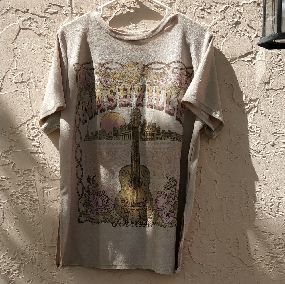 Women's glittery Nashville graphic tee